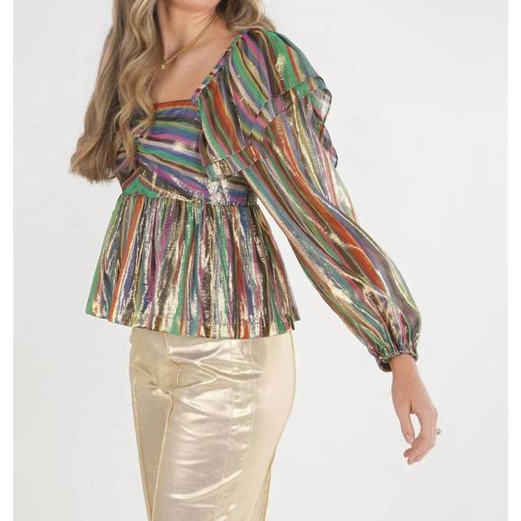 NEW EMILY MCCARTHY gigi top in tinsel metallic - Picture 3 of 3